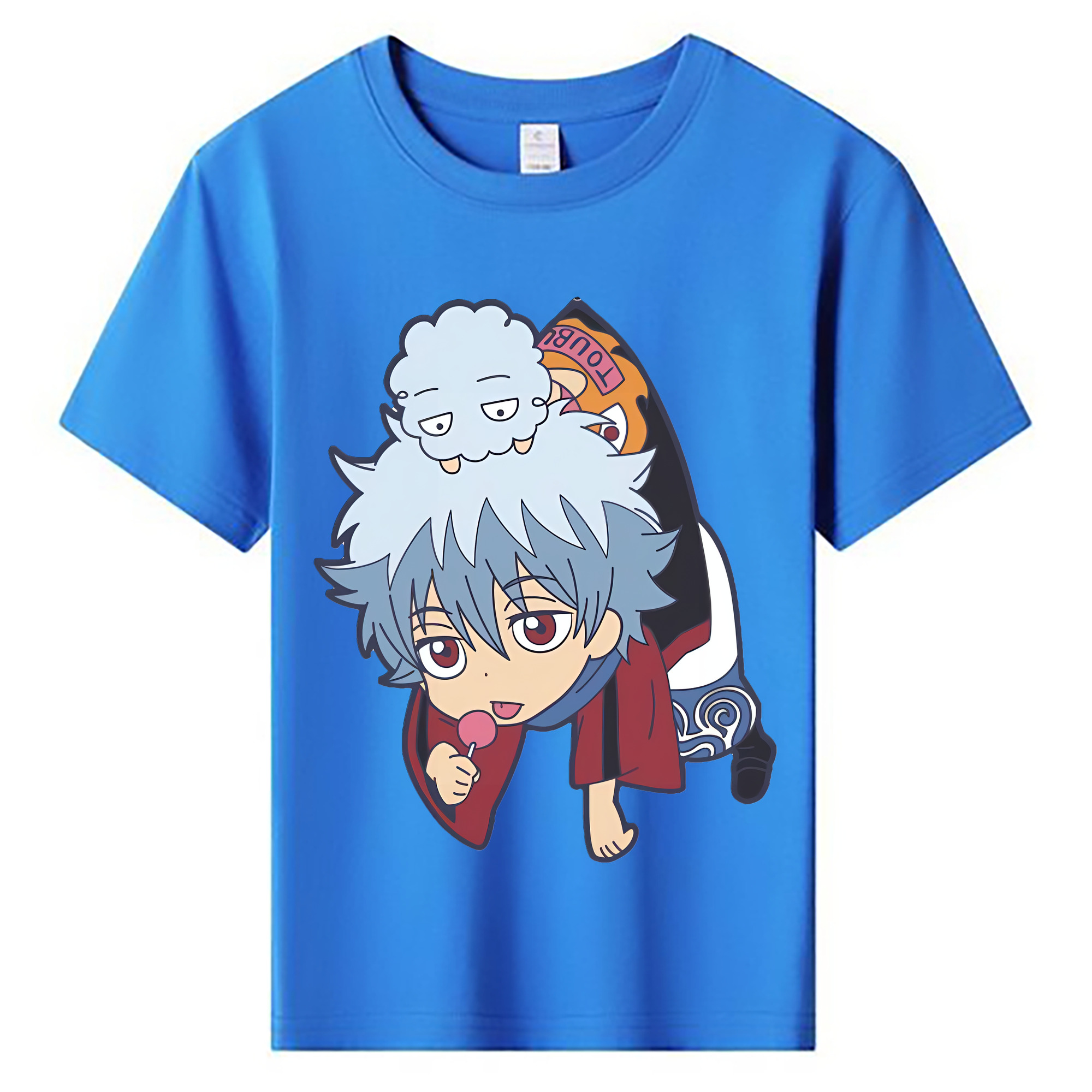 （画像用） ぎんたま 坂田銀時（さかたぎんとき） 神楽 志村新八（しむら しんぱち） GINTAMA Sakata Gintoki Kagura Shimura Shinpachi 綿100％キッズTシャツ（フロントプリント）
